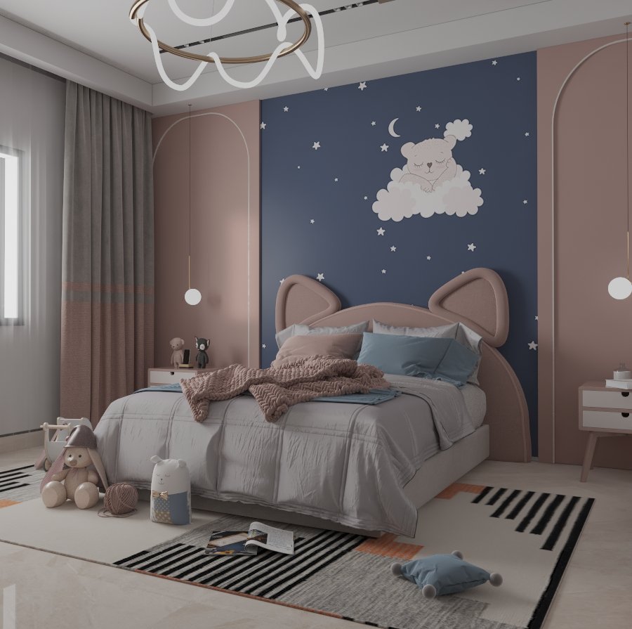 فيديو لتصميم غرفة نوم بنت من تصميم شركة مكان للتصميم العقاري في المدينة المنورة – للاتصال بنا 0599303838