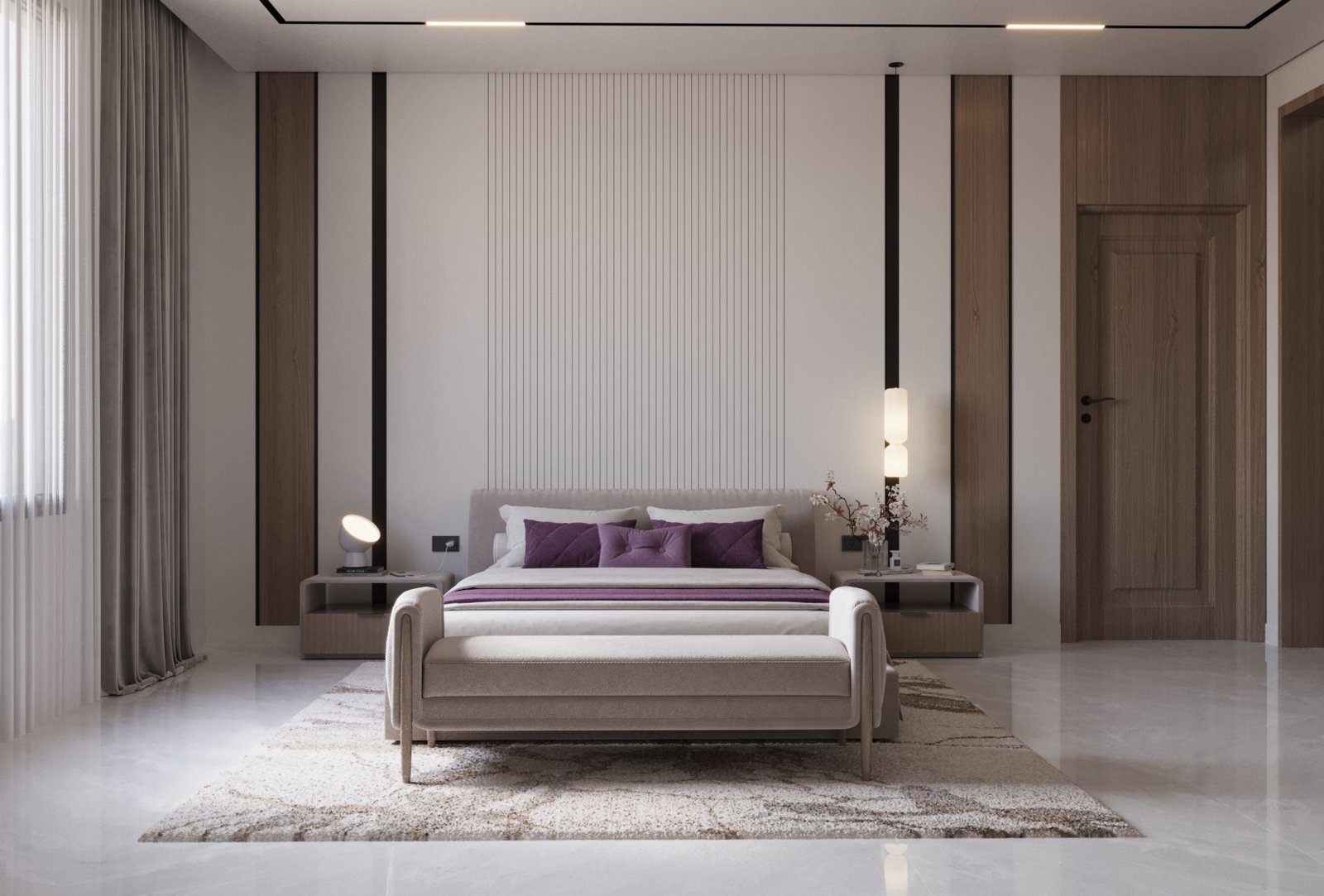 فيديو لتصميم غرفة نوم من تصميم شركة مكان للتصميم العقاري في المملكة العربية السعودية – للاتصال بنا 0599303838