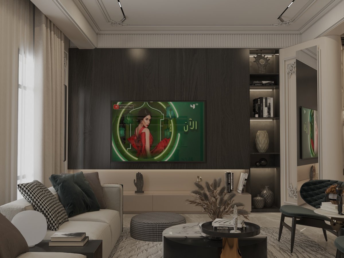 فيديو لتصميم صالة فيلا الدور الأول من تصميم شركة مكان للتصميم العقاري في المدينة المنورة – للاتصال بنا 0599303838